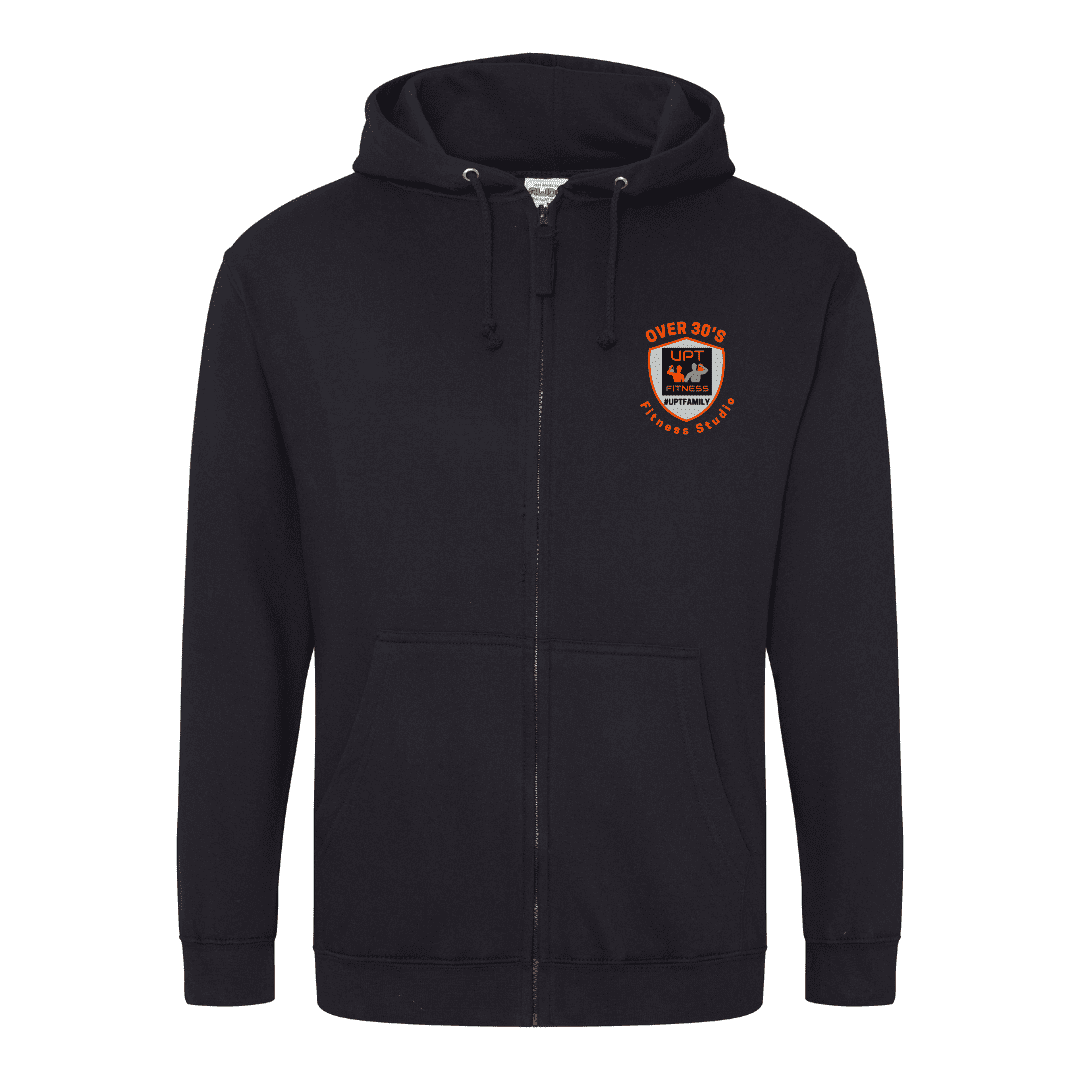 Zip Hoodie Front - Black