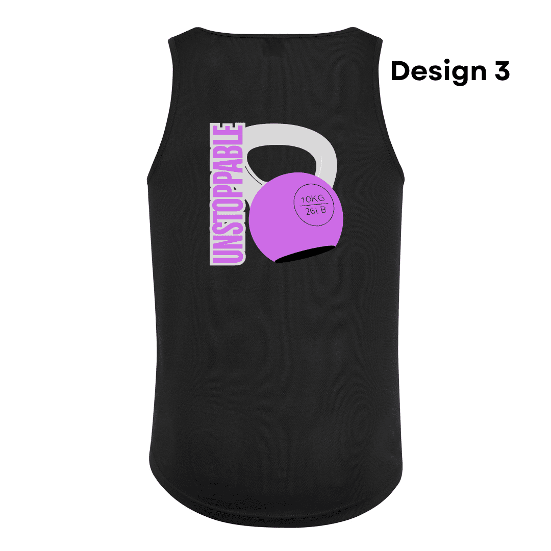 Men Vest Black Design 3 Unstoppable