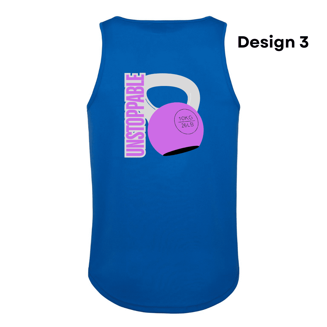 Men Vest Blue Design 3 Unstoppable