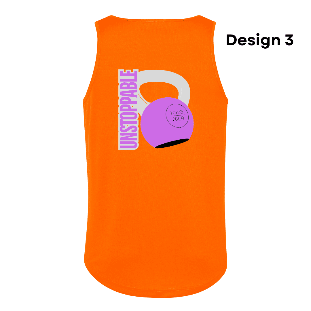 Men Vest Orange Design 3 Unstoppable