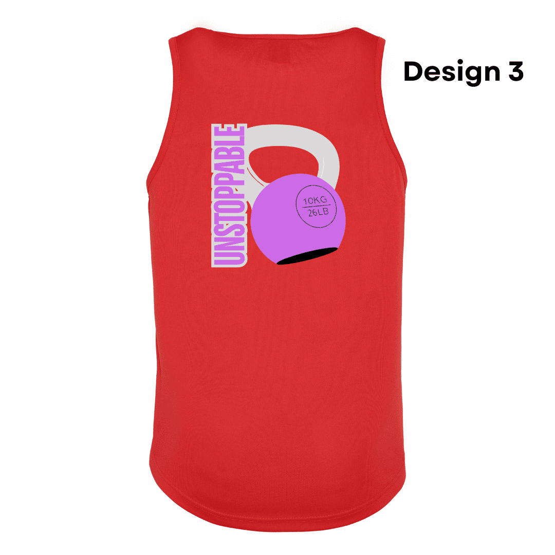 Men Vest Red Design 3 Unstoppable